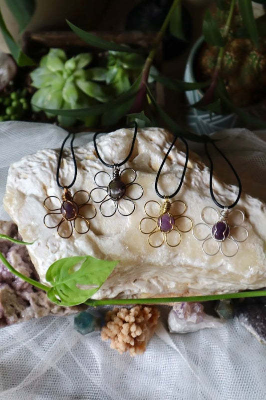 Amethyst Flower Pendant