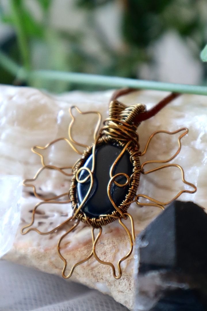 Black Obsidian Sun Pendant