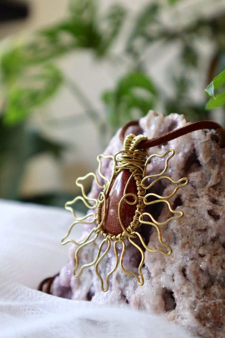 Goldstone Sun Pendant