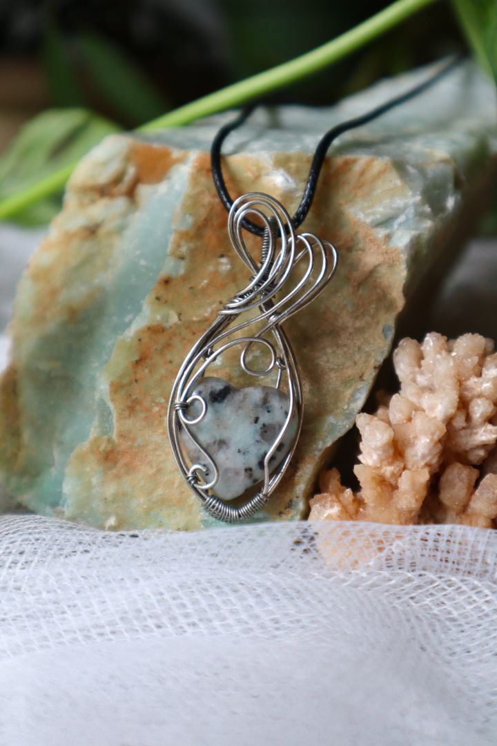Heart Shaped Kiwi Jasper Pendant