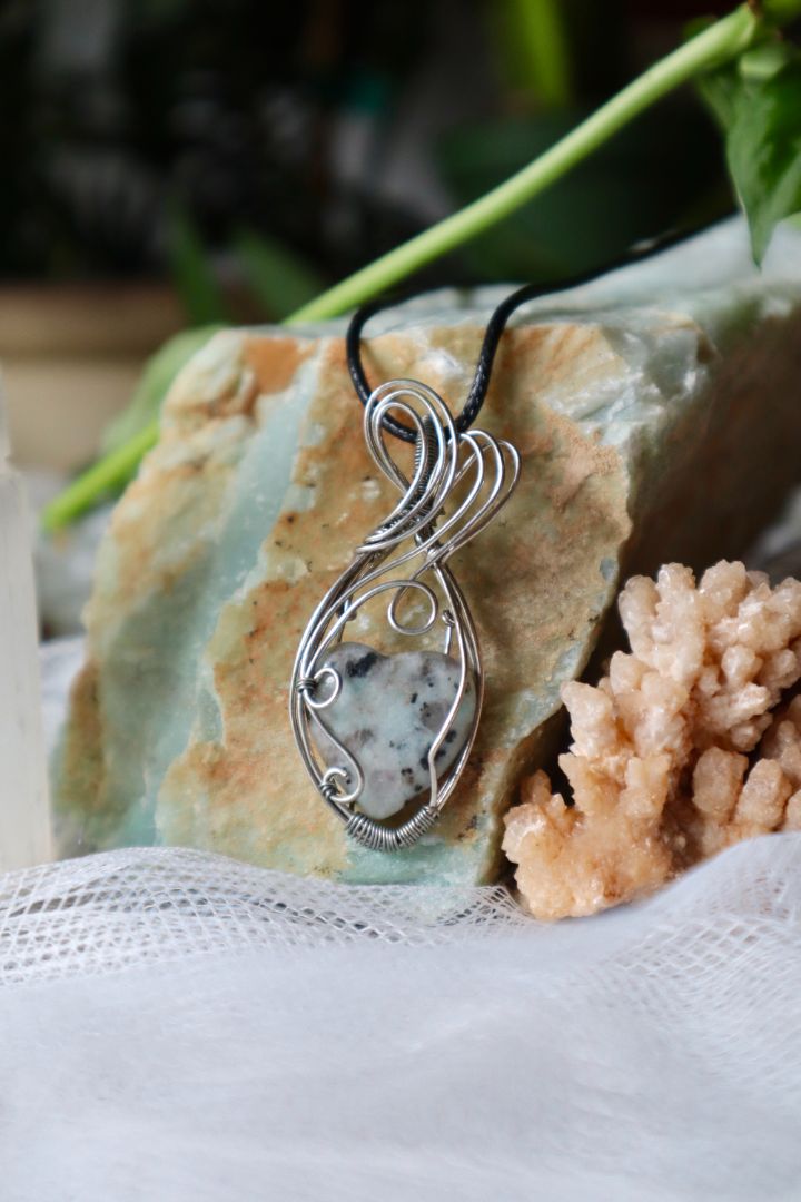 Heart Shaped Kiwi Jasper Pendant