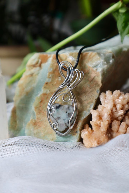 Heart Shaped Kiwi Jasper Pendant