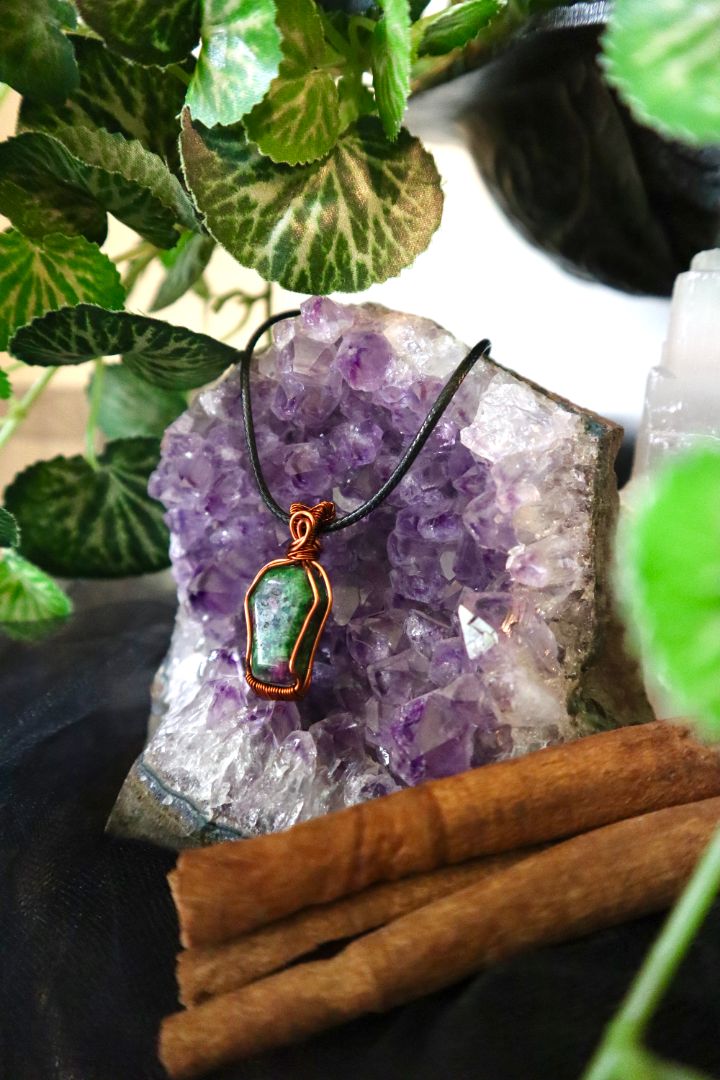 Halloween Collection// Ruby Zoisite Coffin Pendant
