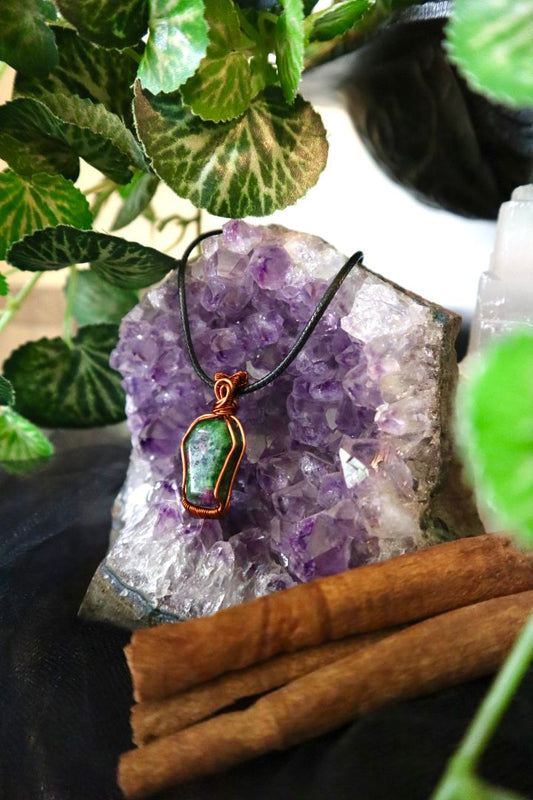 Halloween Collection// Ruby Zoisite Coffin Pendant