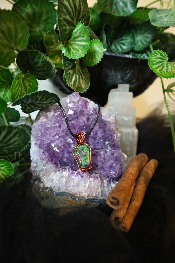 Halloween Collection// Ruby Zoisite Coffin Pendant