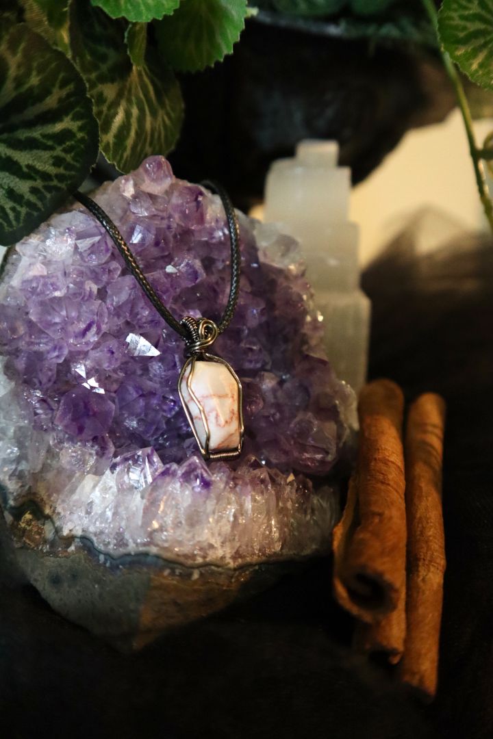 Halloween Collection// Red Vein Jasper Coffin Pendant