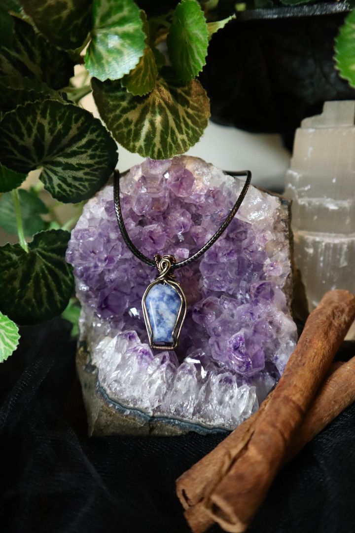 Halloween Collection// Lapiz Lazuli Coffin Pendant