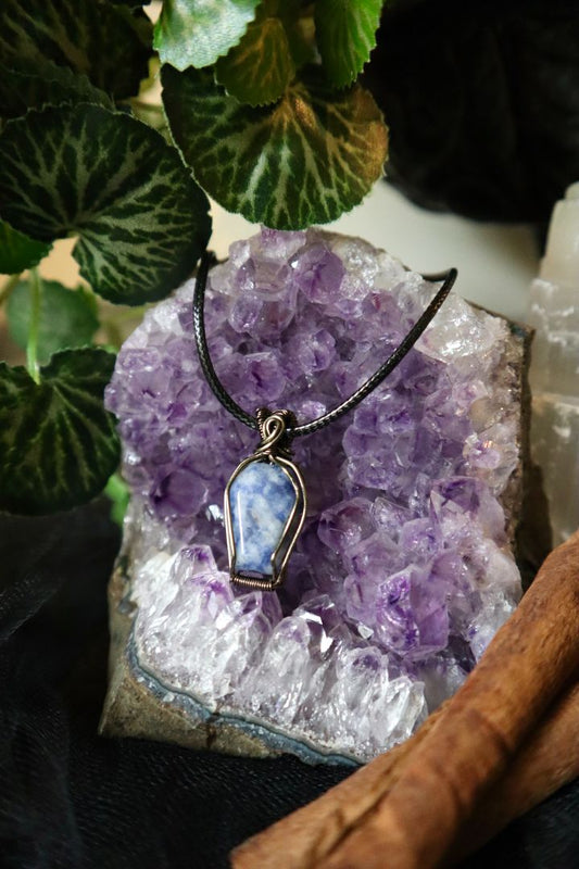 Halloween Collection// Lapiz Lazuli Coffin Pendant