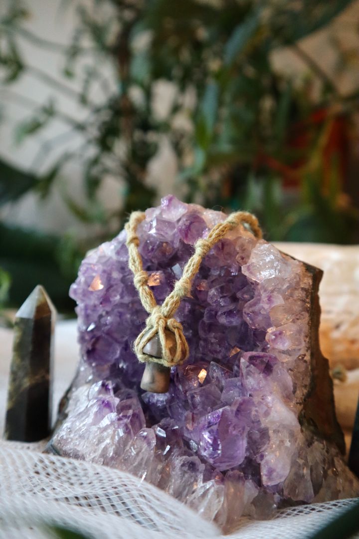 Ocean Jasper Macramé Mushroom Pendant