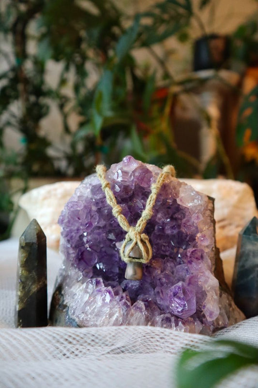 Ocean Jasper Macramé Mushroom Pendant