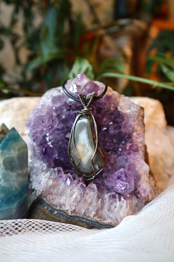 Wire Wrapped Sliced Geode