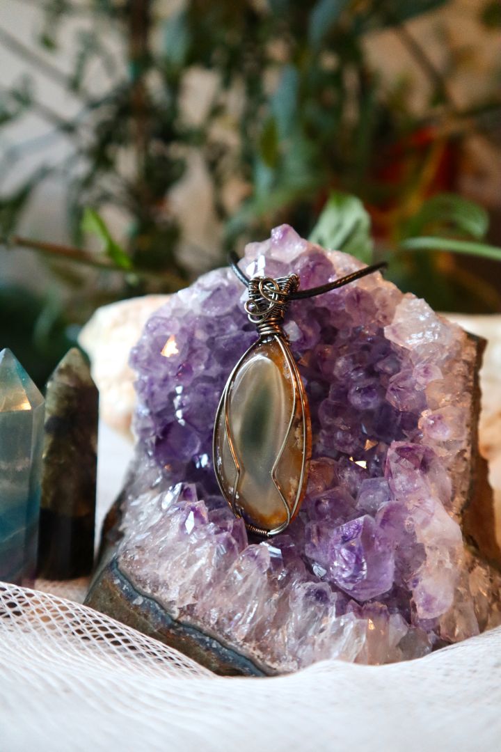 Wire Wrapped Sliced Geode
