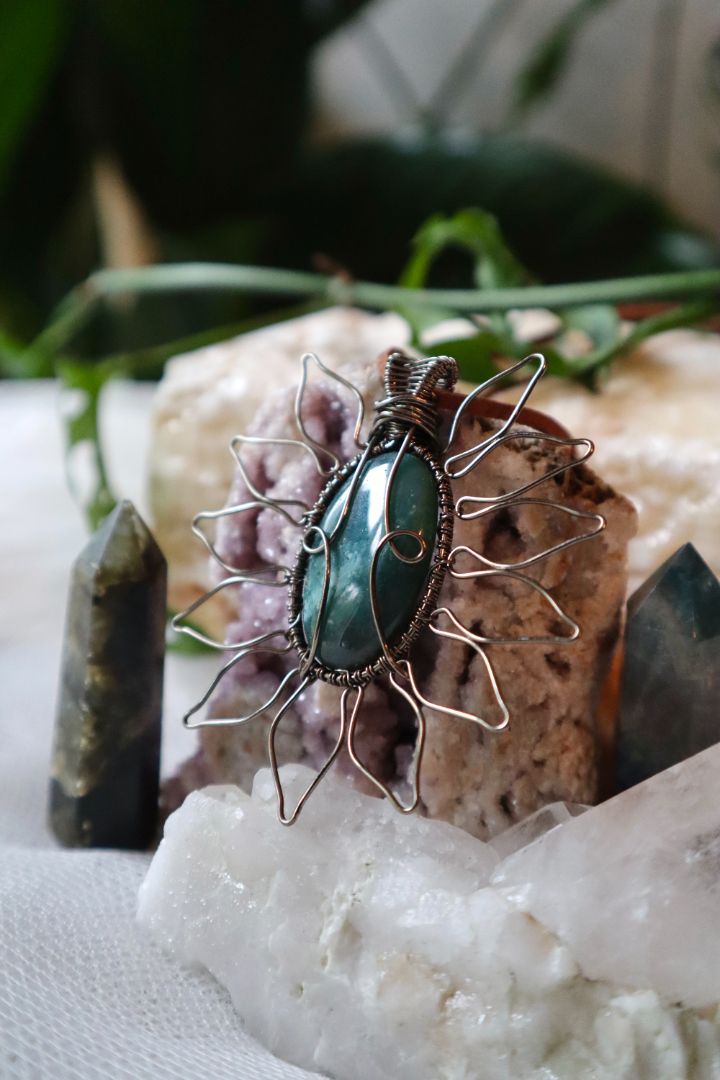 Bloodstone Sun Pendant