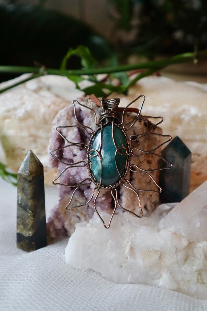 Bloodstone Sun Pendant