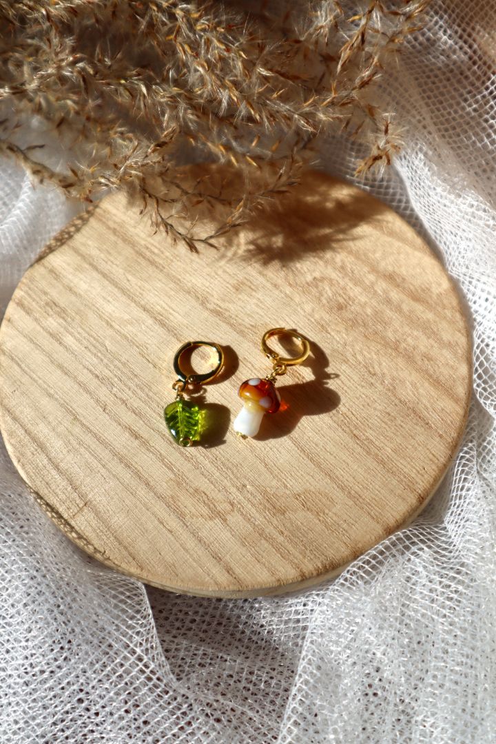 Mix-Match Mushroom Leaf Earrings