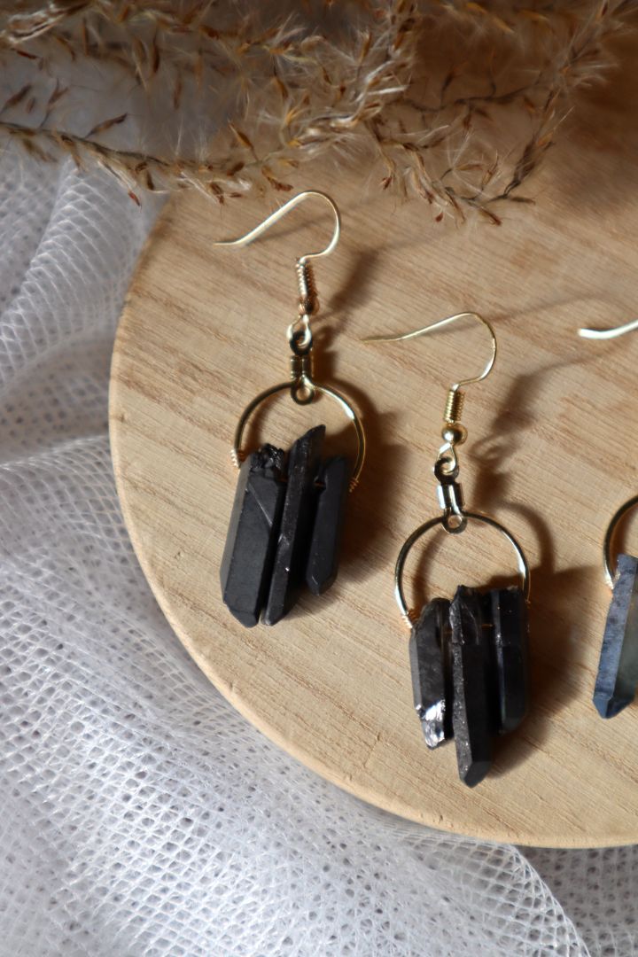 Dangly Three Crystal Earrings