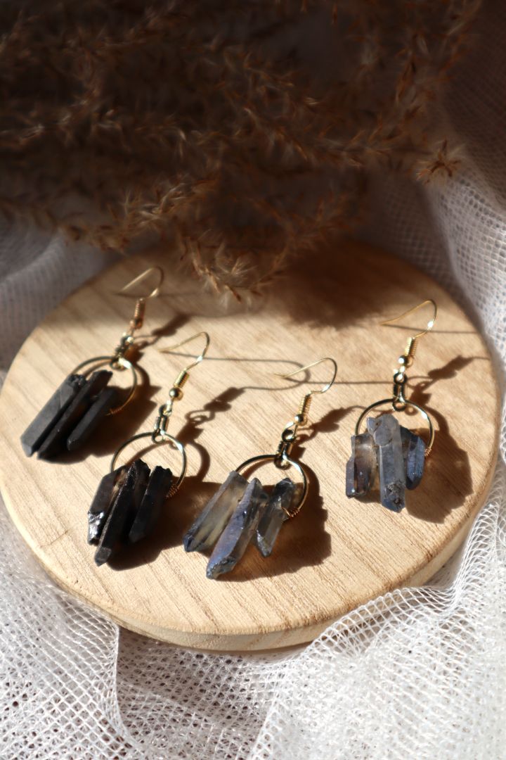Dangly Three Crystal Earrings