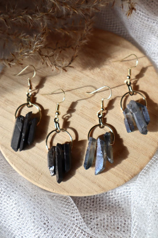 Dangly Three Crystal Earrings