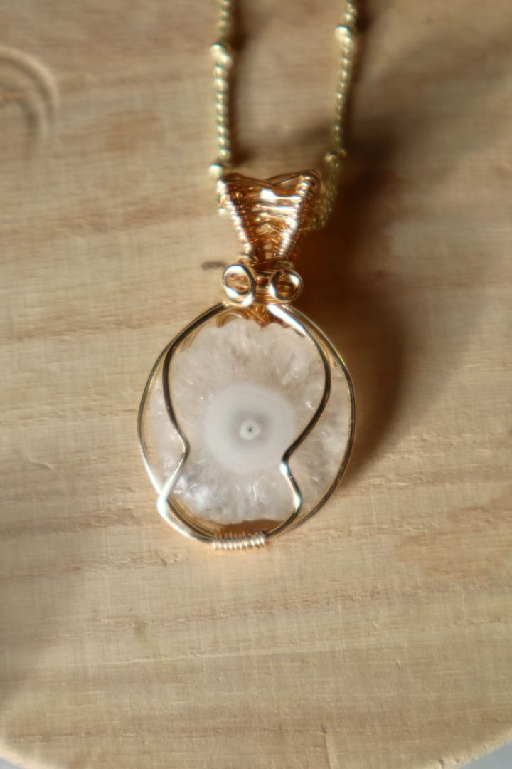 Winter Solstice Collection//White Solar Quarts Pendant