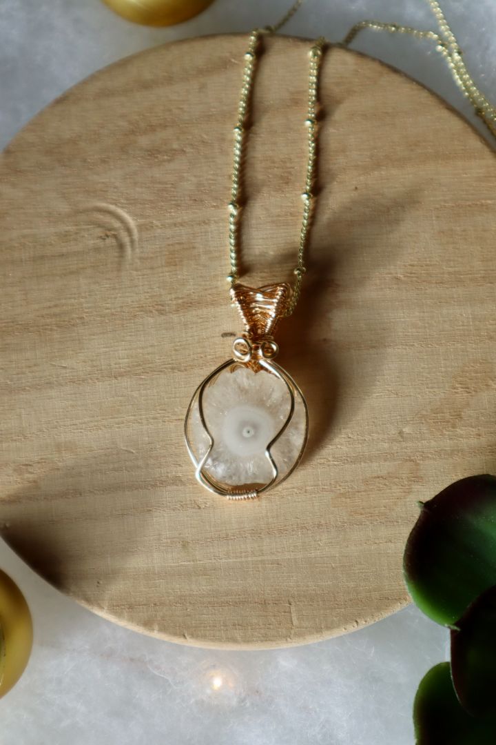 Winter Solstice Collection//White Solar Quarts Pendant