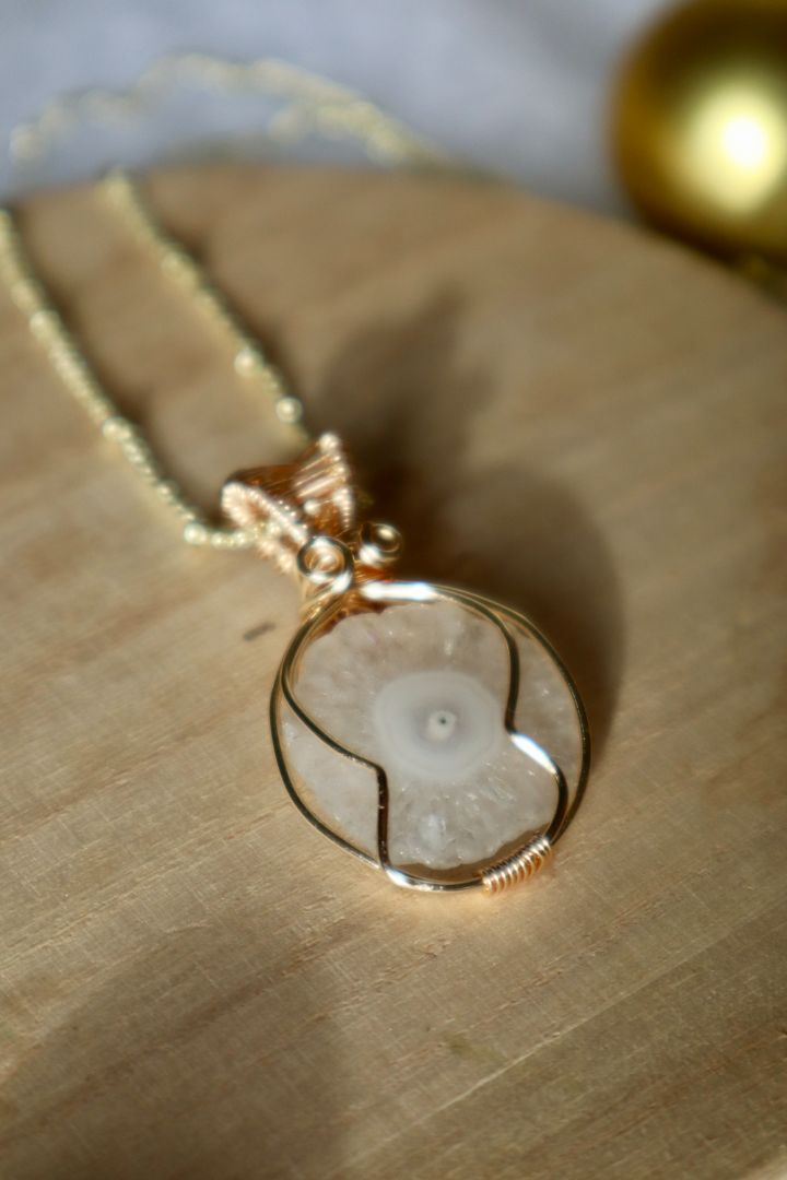 Winter Solstice Collection//White Solar Quarts Pendant
