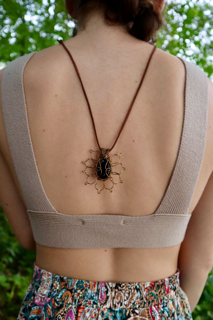 Black Obsidian Sun Pendant