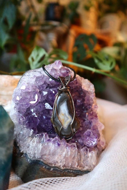Wire Wrapped Sliced Geode
