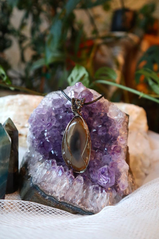 Wire Wrapped Sliced Geode