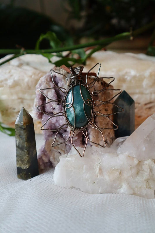 Bloodstone Sun Pendant