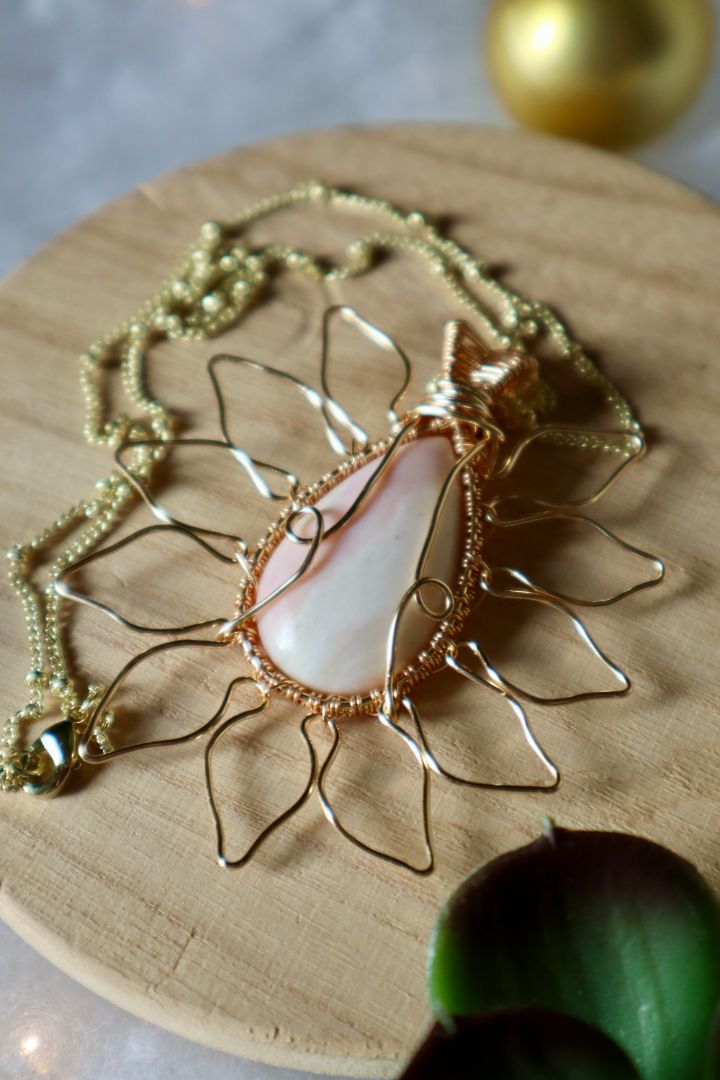 Winter Solstice Collection//Pink Opal Sun Pendant