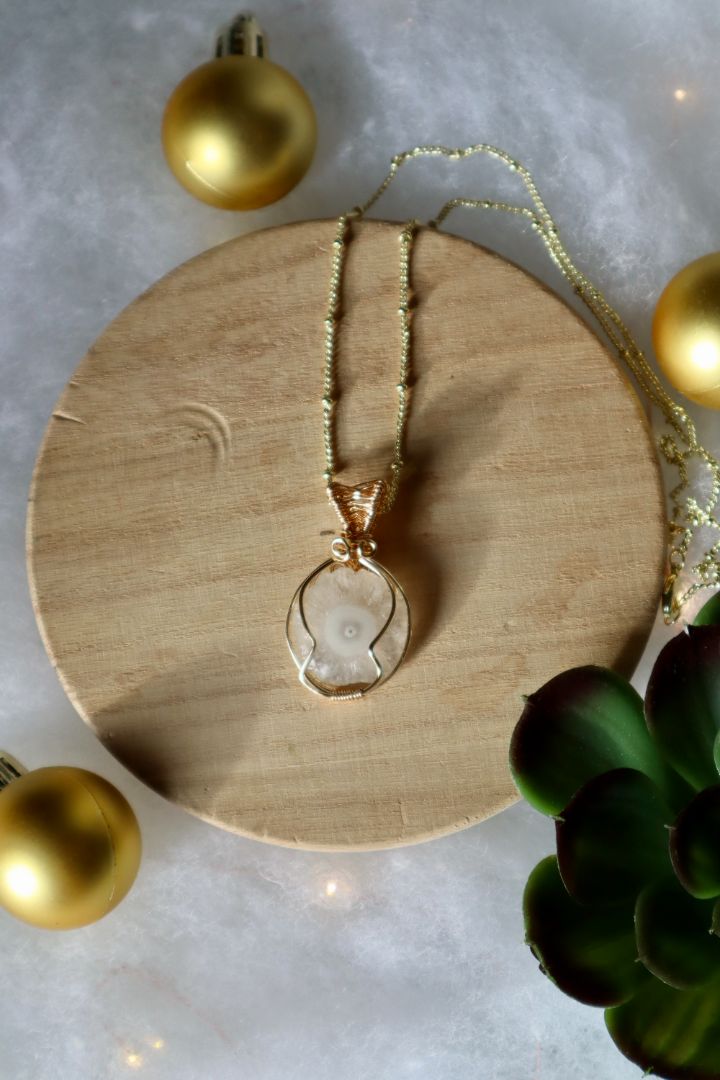 Winter Solstice Collection//White Solar Quarts Pendant